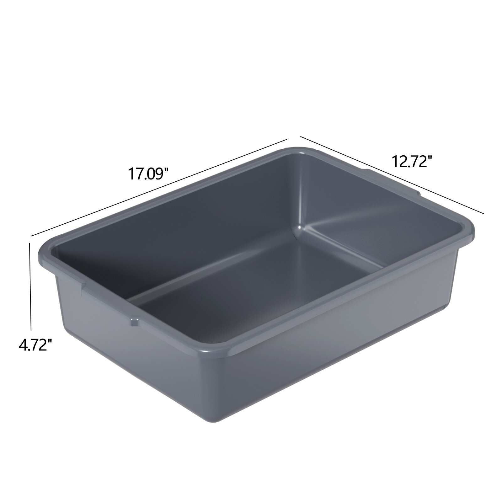 Cand 12-Pack 13 L Commercial Bus Box, Plastic Bus Tub/Wash Basin, Gray