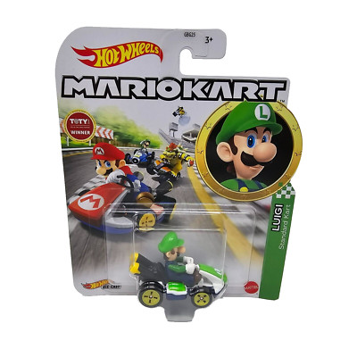 Hot Wheels Mario Kart 1:64 Luigi Standard Kart Diecast Car New
