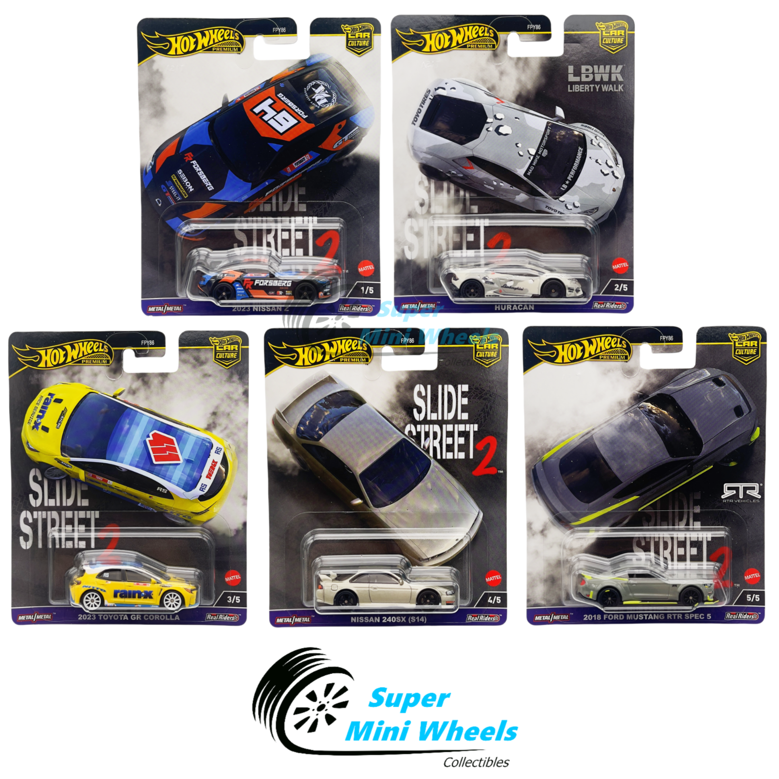 Hot Wheels スライドストリート ミニカーセット Amazon.com: Hot Wheels 2024 Car Culture Slide Street 2 – 5