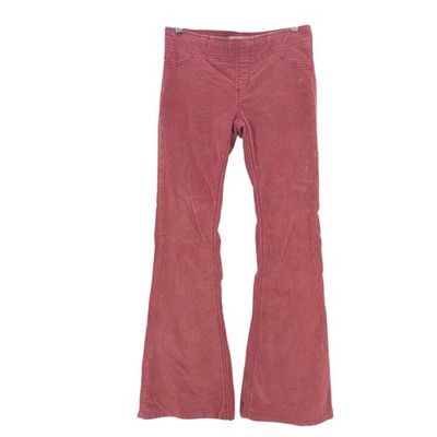 FREE PEOPLE Pull On Cord Flare Pant Mauve Pink Stretch Elastic Waist Size 26