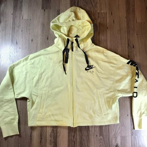 women's nike air full zip cropped fleece hoodie