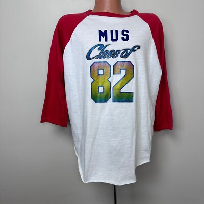 Vtg 1980s MUS Class of 82 Baseball T-Shirt Memphis University School 80s Stedman