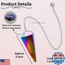 Titanium Aura Quartz Crystal Pendulum for Divination - Certified Dowsing Crystals and Healing Stones for Chakra Balancing and Meditation - Enhance Reiki Spiritual Growth with Healing Crystals Stones