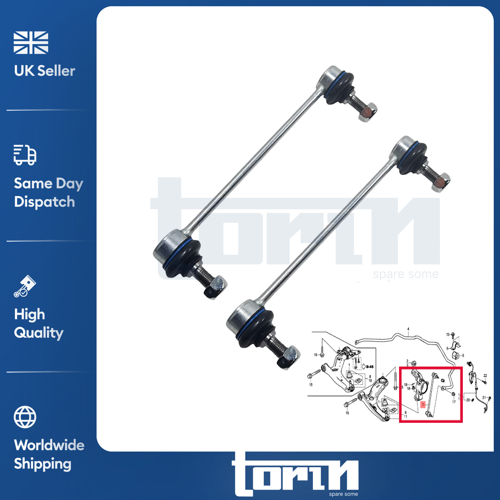 2X FOR Honda CR-Z Jazz MK3 Insight Front Stabiliser Anti Roll Bar Drop Links