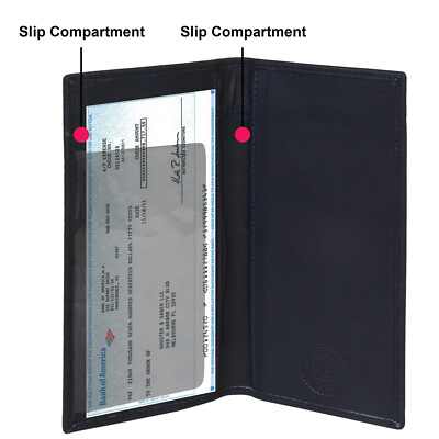 Leather Basic Checkbook Cover Holder Slim Plain Mens Womens Many Colors New