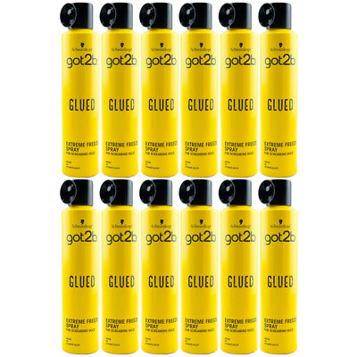 Got2b Glued Extreme Freeze Spray 12 x 300ml Spray Glue - for incredible Hold