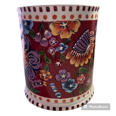 Dolly Parton Crock Utensil Holder Floral Ceramic Spoon Rest Kitchen 2 pc Set