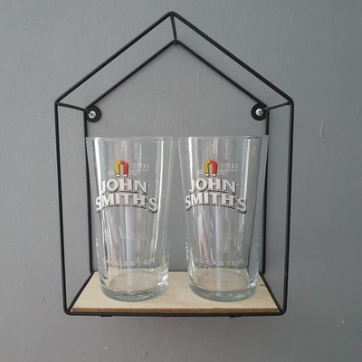 John Smiths Tadcaster Brewery x2 Pint Tulip Glasses Man Cave/Bar/Pub NEW (O)