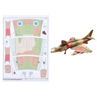 Unassembled  Kit 1:32 American A-4 Skyhawk Fighter Paper Plane Model 38*26*14cm