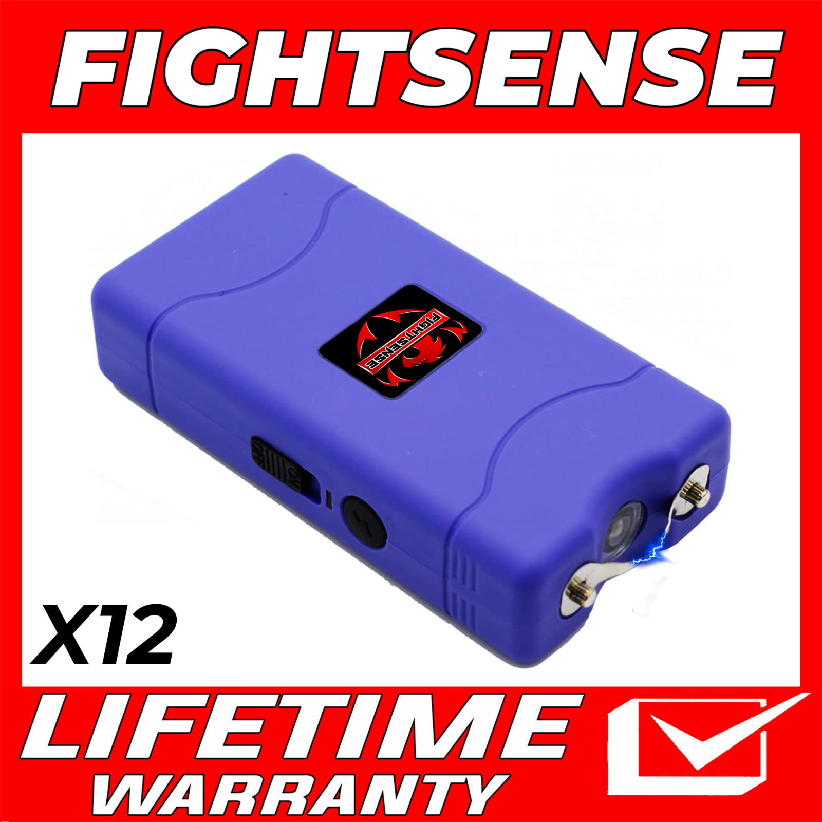 FIGHTSENSE(12) WholeSale  Heavy Duty Rechargable StunGun with LED Flashlight New