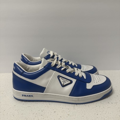 e)Prada Men Downtown Sneaker US11 UK10 Blue White Leather