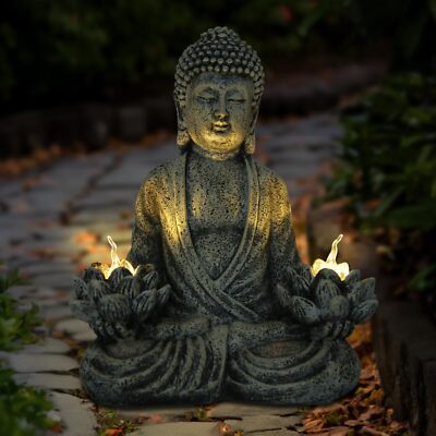 REYISO Meditating Buddha Statue for Home Decor and Garden Decor - Zen Garden ...