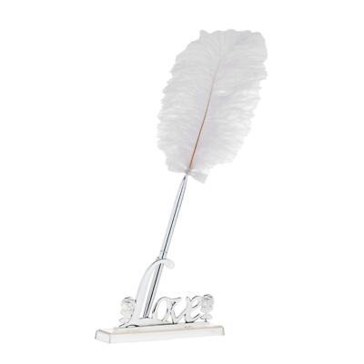 Wedding White Feather Quill Guest Book Signing Pen with