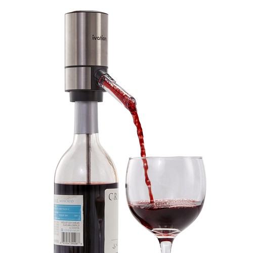 Ivation Wine Aerator and Dispenser Spout, Electric Wine Pourer and Stopper