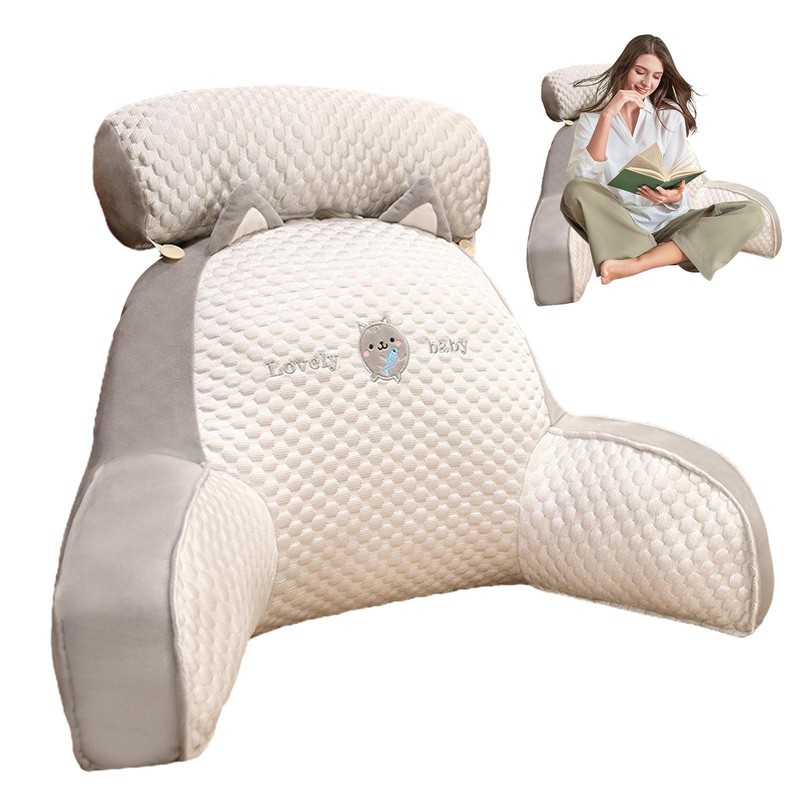 Reading Pillow Ice Silk Backrest Pillow Bed Sofa Cushion For Waist Relax