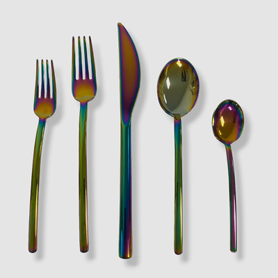 $306 MEPRA Due Rainbow 5-Piece Flatware Utensils Cutlery Set