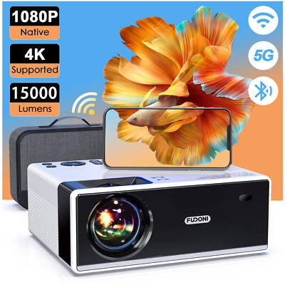 Native 1080P Projector,400 ANSI Lumen 4K Support 5G WiFi Speakers,Bluetooth 5.1