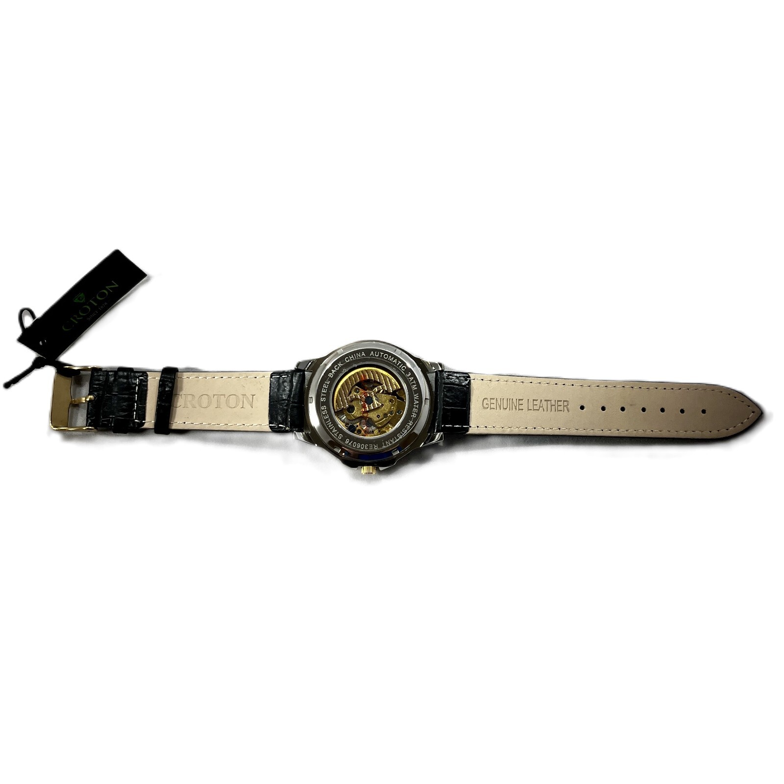 Pre-owned Croton Men's Watch Reliance Automatic Timepiece Partial Skeleton Gold 306076