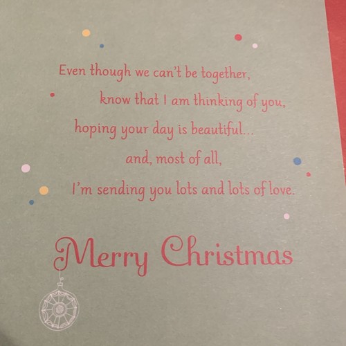 Merry Christmas Sister Always Thinking About You 5.5”x8” Hallmark Greeting Card