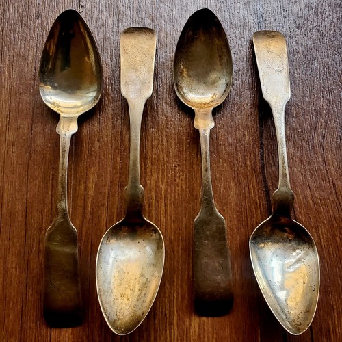 vintage an・an no.31 Set Of 4 A. Hanford 1830 Coin Silver TEASPOONS A. HANFORD
