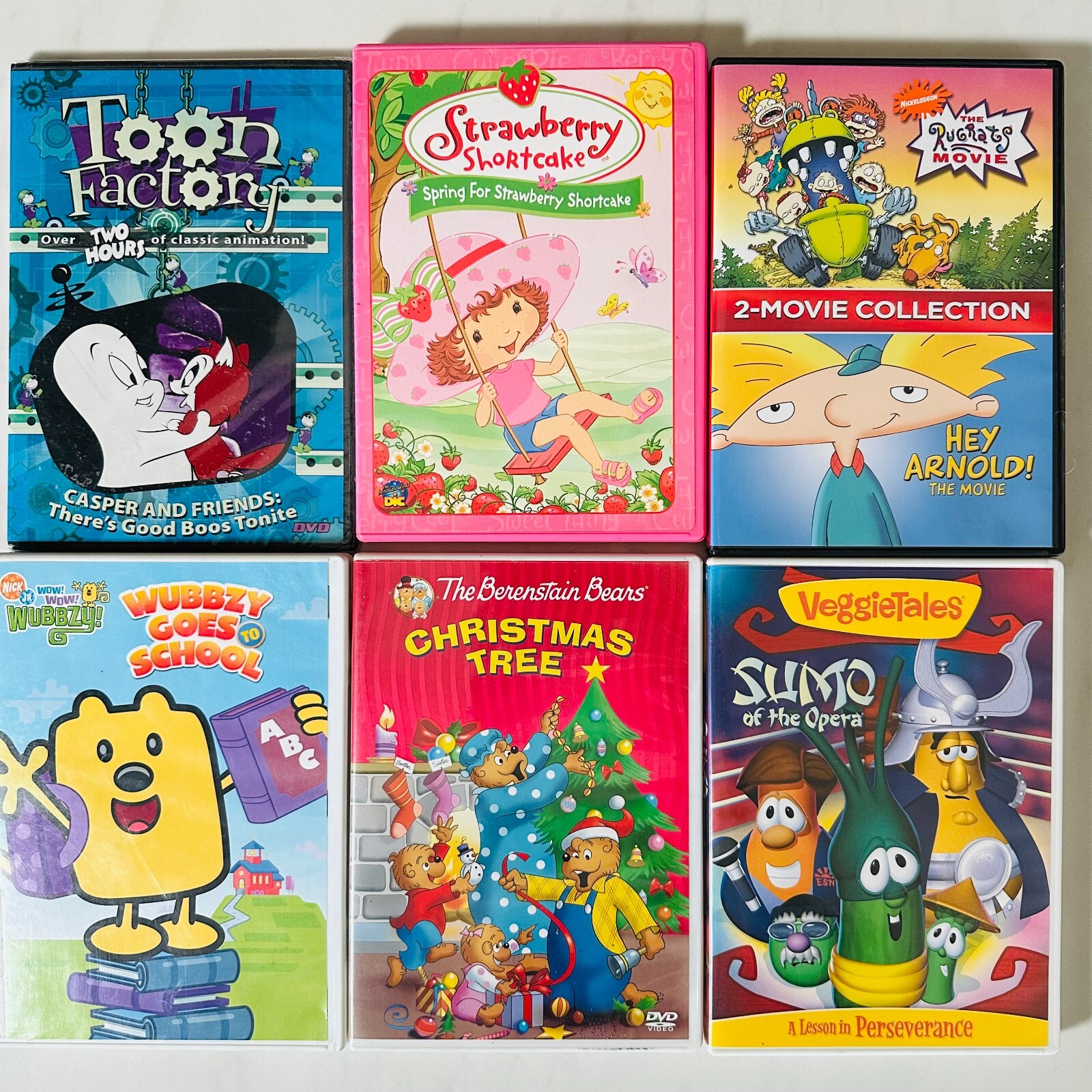 Lot of 6 - 90's - DVD - Rugrats - Hey Arnold - Wubbzy