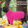 Queenmore XXL Dog Sweater, Dog Sweaters for Large Dogs Girl or Boy, Dog Christmas Sweaters XXL, Winter Big Dog Sweatshirt Knitwear, Pet Chunky Warm Coat for Small Medium Size Dogs, Fuchsia XXL