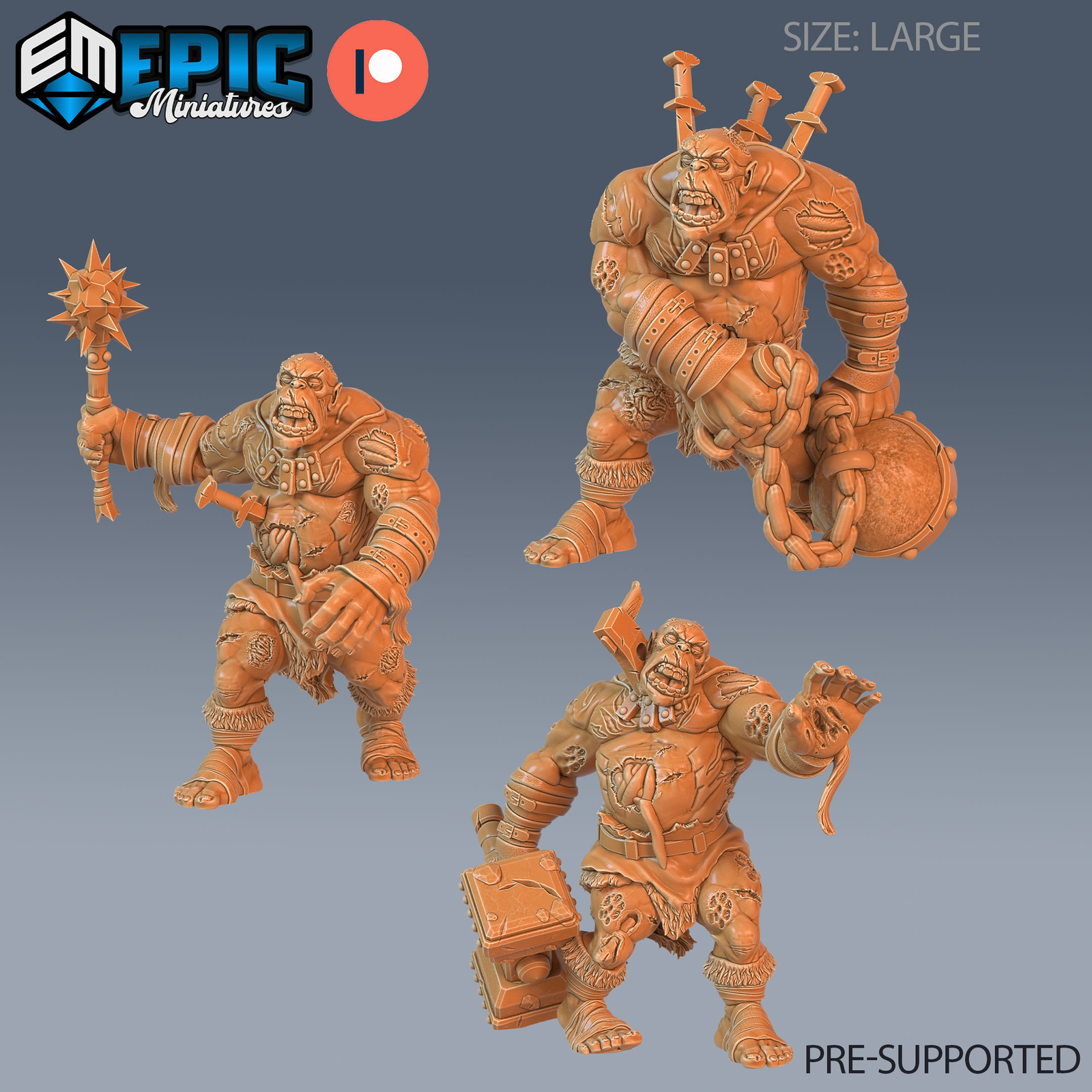 Ogre Zombie, Dungeons and Dragons Miniatures, Undead Skeleton Warrior Miniatures