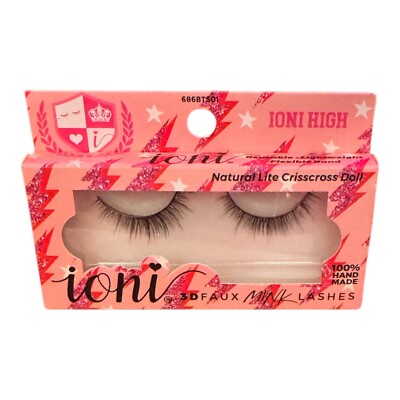 IONI 3D 100% HANDMADE FAUX MINK LASHES NEW IN BOX 686BTS01