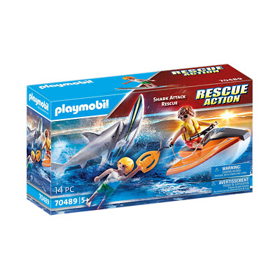 Игровой набор Playmobil Rescue Action Атака акулы Спасательный строительный набор 70489 НОВЫЙ В НАЛИЧИИ