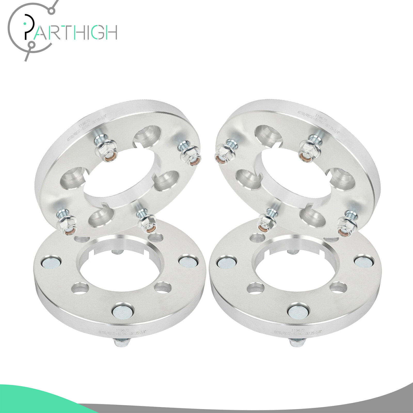 For Suzuki Honda Yamaha 4/110 to 4/137 Wheel Adapters (4) 3/4