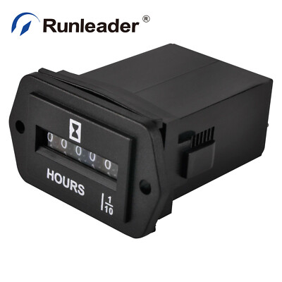 (DC6V-80V )Mechanical Hour Meter Gauge For Diesel Engine Boat Generator Truck