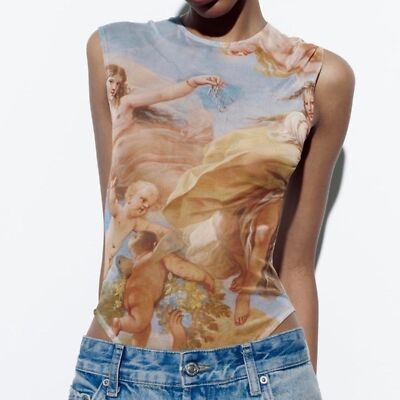 ZARA PRINTED TULLE BODYSUIT TOP 0264/338 M | eBay ZARA PRINTED TULLE BODYSUIT TOP 0264/338 M | eBay