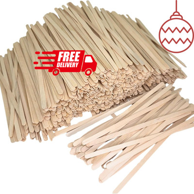 1000 Wooden Coffee Stirrers, 5.5 Inches in Length, Natural Wood, Great for Coffe