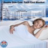 Wolliwa Cooling Comforter Queen Size Double Sided Cold Cooling Blanket for Hot Sleepers Night Sweats,Q-Max ＞0.4 Lightweight Soft Breathable Smooth Cool Summer Comforter Blanket (Light Blue, 90