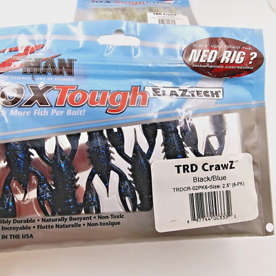 Z-Man 2.5'' Finesse TRD CrawZ Ned Rig 2 1/2'' Craw 6 Count Pack Bass Fishing