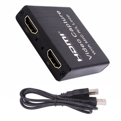 1080P Video Capture Card 4K Screen Record Game Streamer Device MIC R/L Loop
