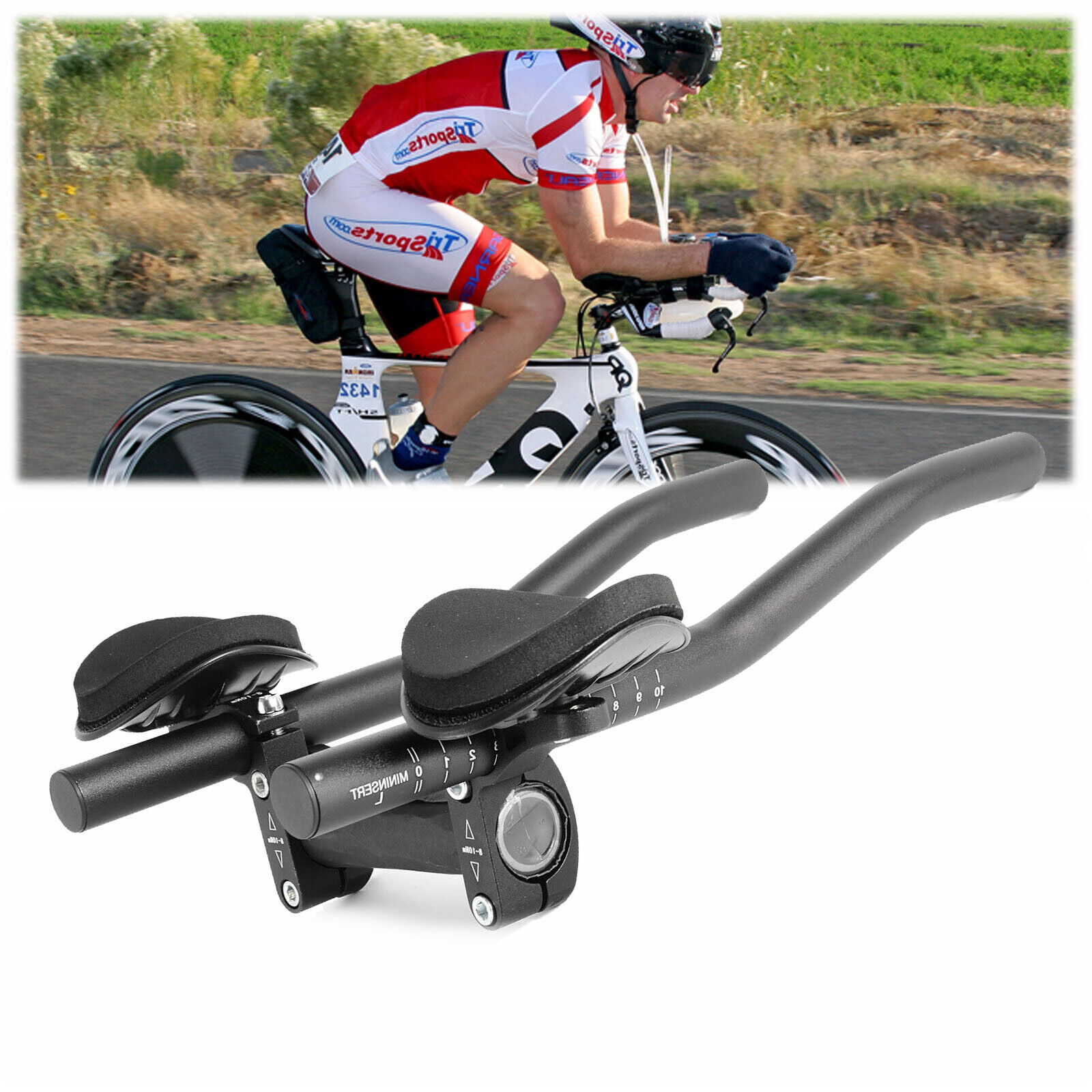 Alloy Triathlon Aero Rest Handle Bar Clip On Tri Bars