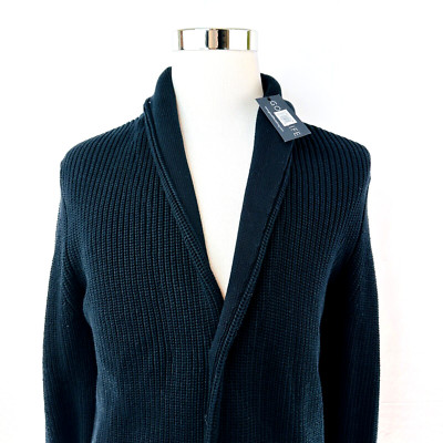 GoodLife Clothing Cotton Chunky Knit Shawl Cardigan Sweater Mens Medium NWT $225