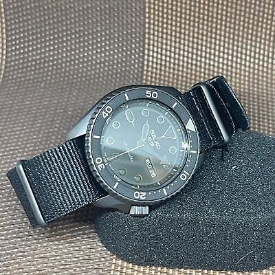 Pre-owned Seiko 5 Sports Srpd79k1 Skx Street Style Black Nylon Automatic Analog Men Watch