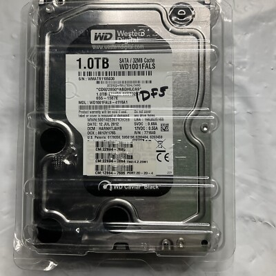 Western Digital Caviar Black 1TB 7200RPM SATA II 3.5'' Internal HDD (WD1001FALS)