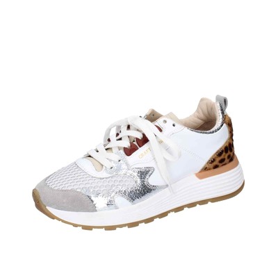Women's shoes MOMA 7 (EU 37) sneakers white leather silver textile EZ858-37