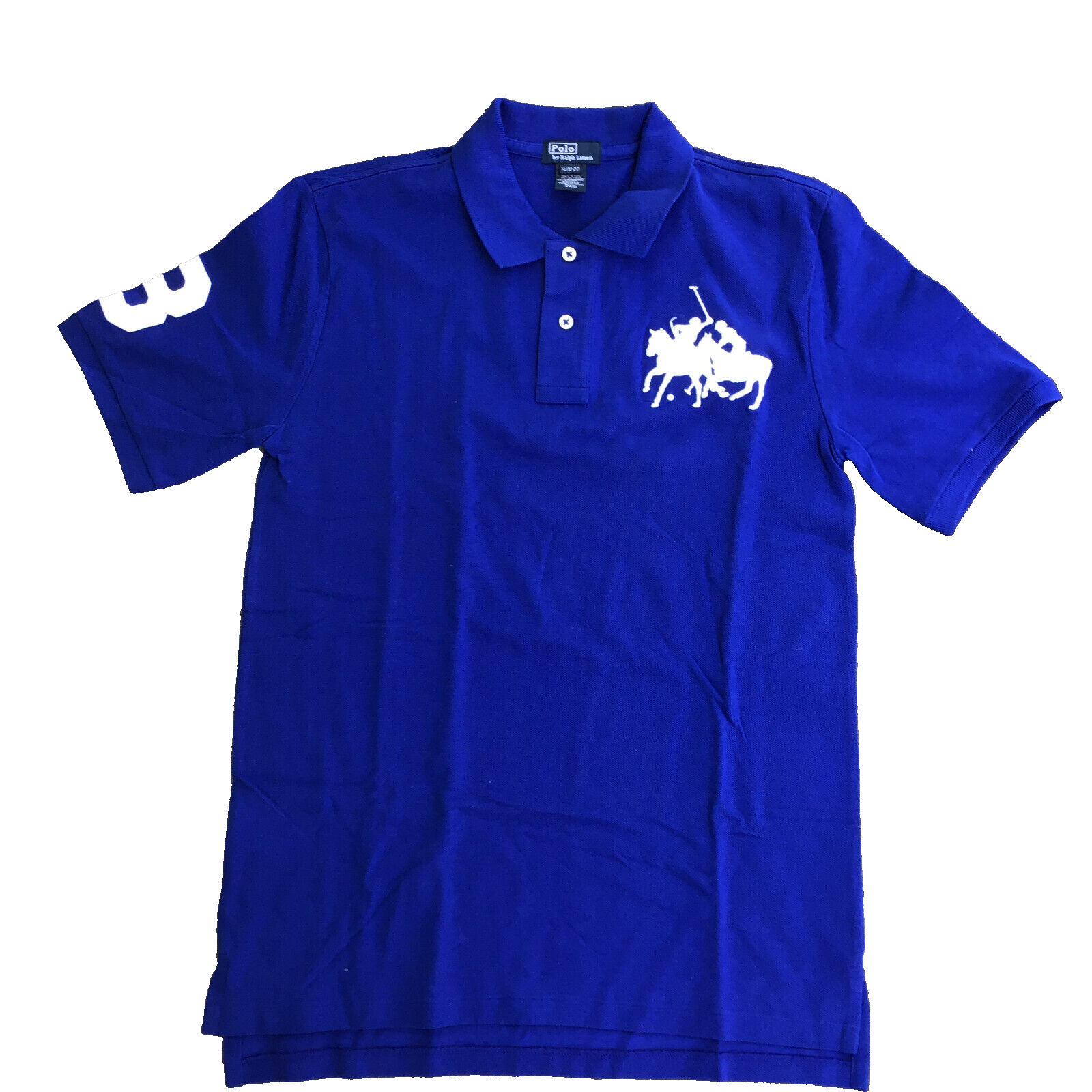Polo Ralph Lauren Shirt XL (18-20) Youth Blue Short Sleeve 2 Horse