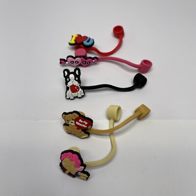 5+1 Silicone Love Straw Covers for Stanley Tumbler 9-10mm Straws +Heart Charm