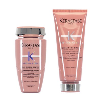 Kerastase Chroma Absolu Bain Chroma Respect Shampoo & Fondant Cica 8.5oz/6.8oz