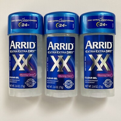 3 Pack - Arrid Extra Extra Dry Morning Clean Clear Gel Antiperspirant Deodorant