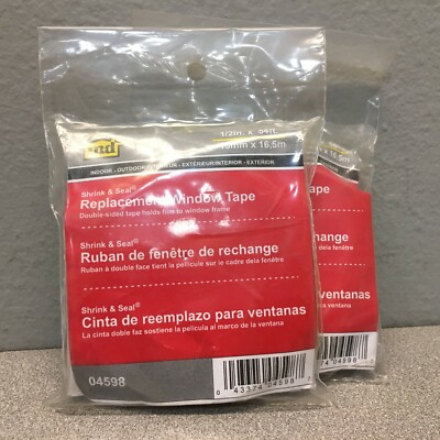 M-D 04598 Clear Poly Weather Stripping Tape 54'LX1/2''W x1/16''T - QTY TWO