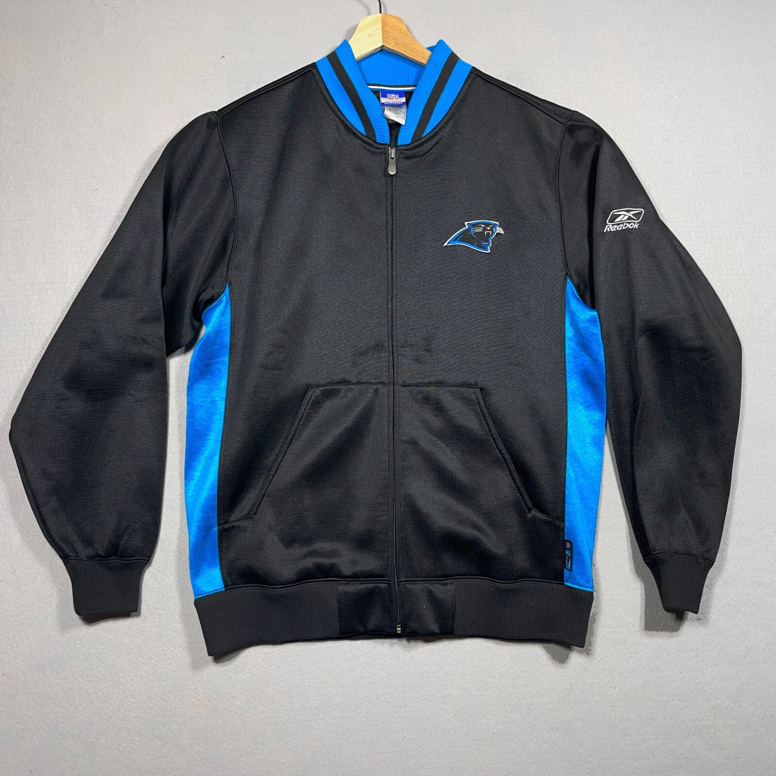 NFL Reebok Carolina Panthers Jacket Size Medium Full Zip