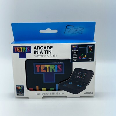 New! HTF Tetris Arcade in a Tin Portable Electronic Game - Classic Fun for Kids