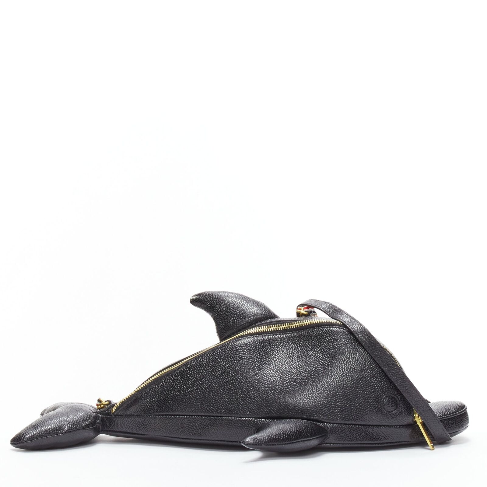 【関税&送料込】Thom Browne Black Leather Crossbody Bag Thom Browne Black Leather Crossbody Bag | italist