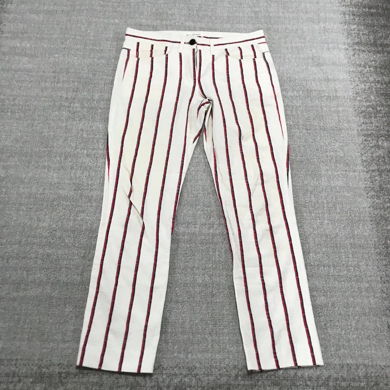 Isabel Marant Etoile Pants Womens 34 Cropped White Red Isabel Marant Etoile Pants Womens 34 Cropped White Red